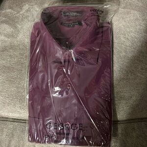 NWT George Mens Wrinkle Free Dress Shirt Medium 15-15.5 Regular